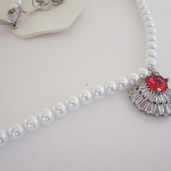 SWAROVSKI White & Red Necklace - Picture 6 of 7